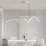 Modern Wave Line LED Chandelier Dimmable Pendant Light with Remote for Dining Room