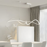Modern Wave Line LED Chandelier Dimmable Pendant Light with Remote for Dining Room