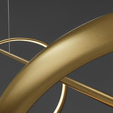 Modern Wave Linear LED Pendant Light Copper Minimalist Dining Room Island Chandelier