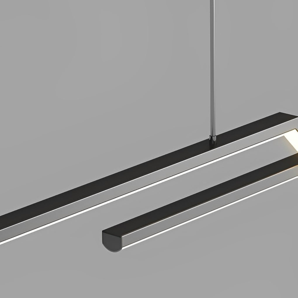 Modern Wave Linear LED Pendant Light Three Step Dimming Minimalist Chandelier for Dining Room Kitchen