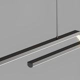 Modern Wave Linear LED Pendant Light Three Step Dimming Minimalist Chandelier for Dining Room Kitchen