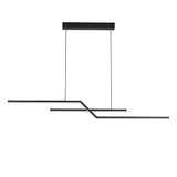 Modern Wave Linear LED Pendant Light Three Step Dimming Minimalist Chandelier for Dining Room Kitchen