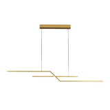 Modern Wave Linear LED Pendant Light Three Step Dimming Minimalist Chandelier for Dining Room Kitchen