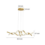 Modern Wave Strip LED Pendant Light Dimmable Twisted Nordic Chandelier for Dining Room