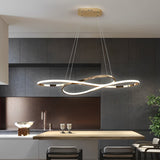 Modern Wavy Double 8 Shaped LED Chandelier Dimmable Nordic Pendant Light for Dining Room and Living Area