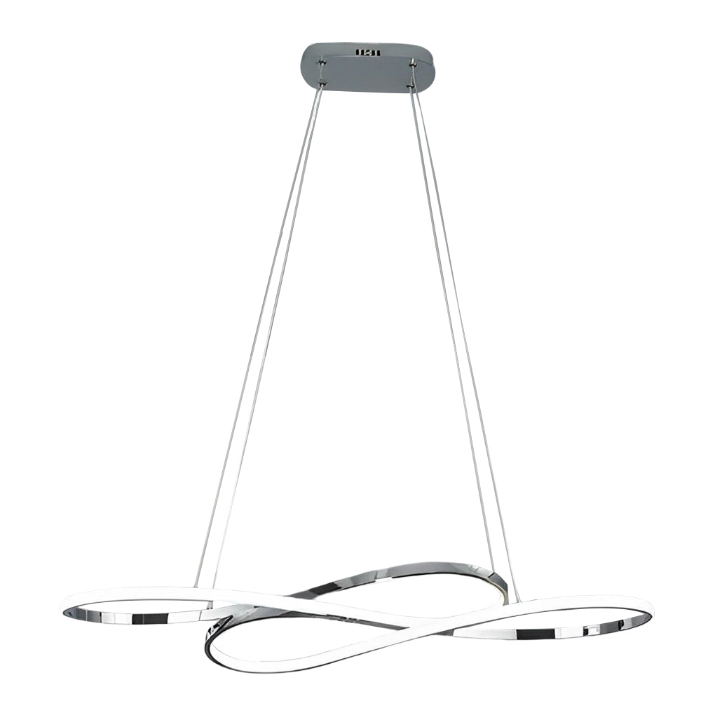 Modern Wavy Double 8 Shaped LED Chandelier Dimmable Nordic Pendant Light for Dining Room and Living Area