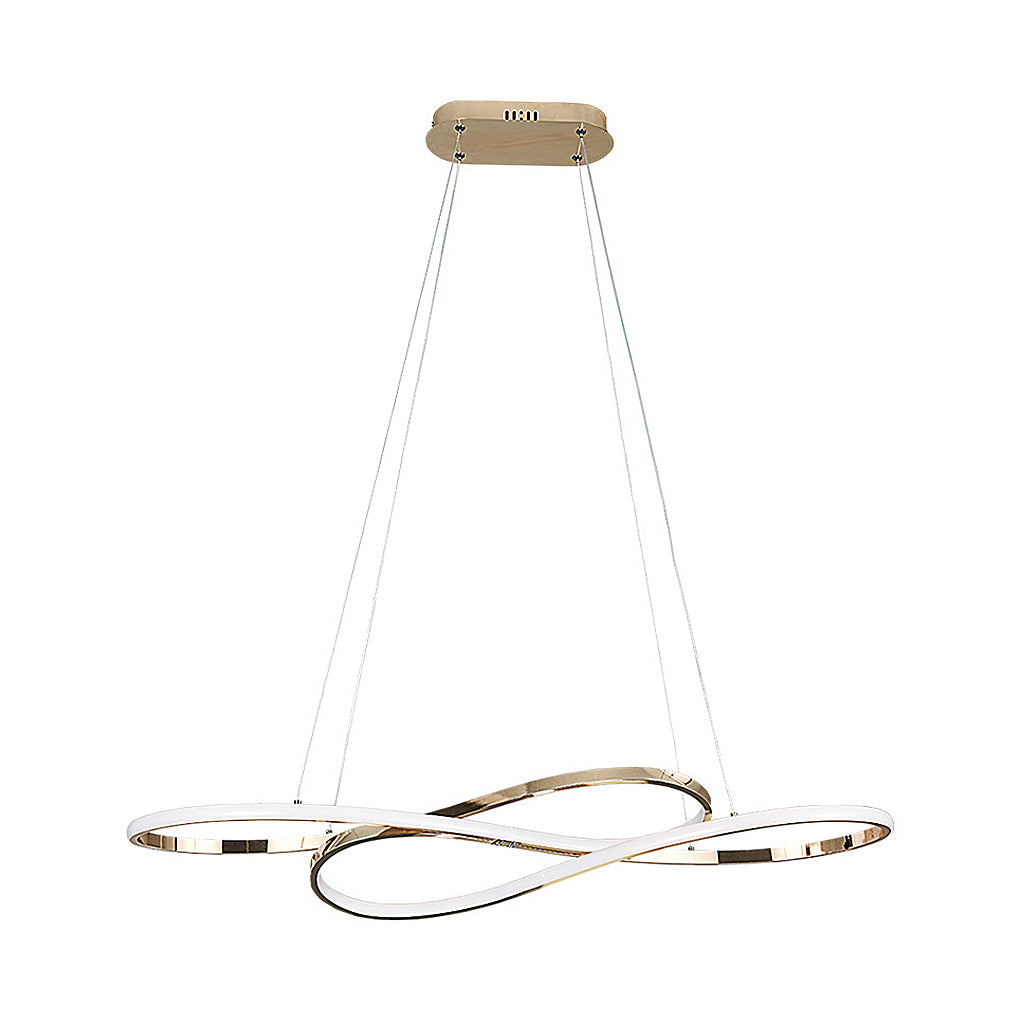 Modern Wavy Double 8 Shaped LED Chandelier Dimmable Nordic Pendant Light for Dining Room and Living Area