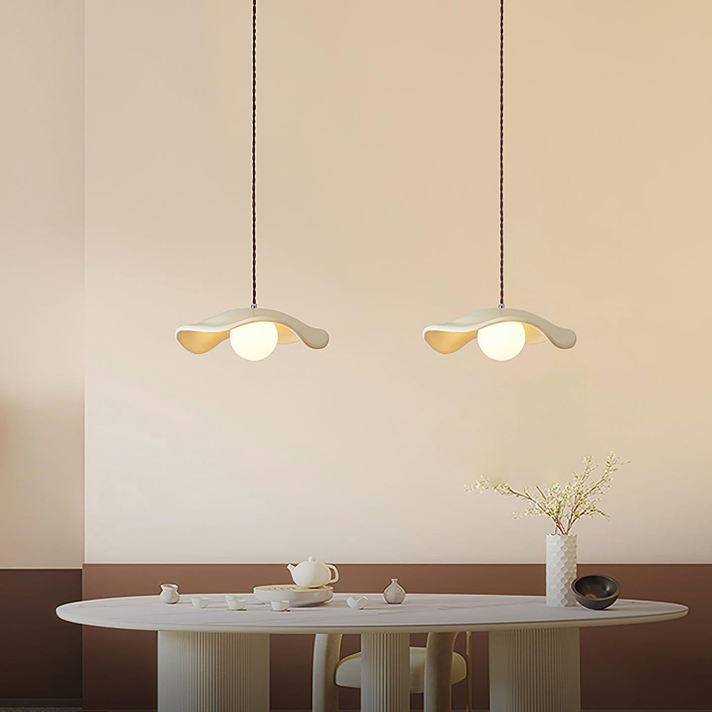Modern Wavy Hat Resin Pendant Light for Minimalist Interior Decor