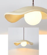 Modern Wavy Hat Resin Pendant Light for Minimalist Interior Decor