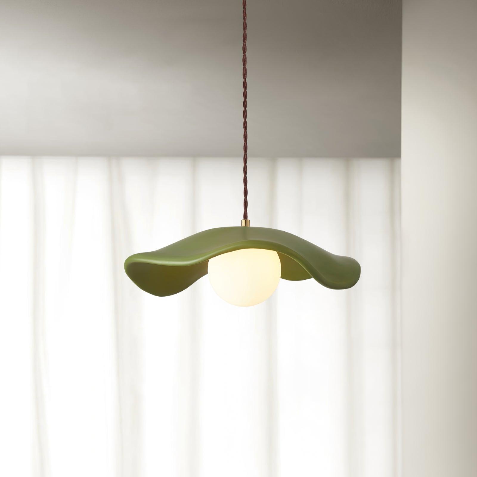 Modern Wavy Hat Resin Pendant Light for Minimalist Interior Decor