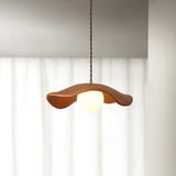 Modern Wavy Hat Resin Pendant Light for Minimalist Interior Decor