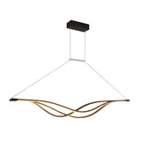 Modern Wavy LED Chandelier Dimmable Nordic Pendant Light with Remote Control for Dining Room Gold and Black