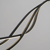Modern Wavy LED Chandelier Dimmable Nordic Pendant Light with Remote Control for Dining Room Gold and Black