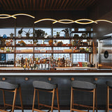 Modern Wavy LED Pendant Light Minimalist Nordic Dining Room Chandelier Adjustable Aluminum Hanging Fixture