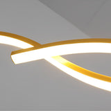 Modern Wavy LED Pendant Light Minimalist Nordic Dining Room Chandelier Adjustable Aluminum Hanging Fixture