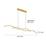 Modern Wavy LED Pendant Light Minimalist Nordic Dining Room Chandelier Adjustable Aluminum Hanging Fixture