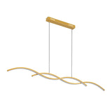 Modern Wavy LED Pendant Light Minimalist Nordic Dining Room Chandelier Adjustable Aluminum Hanging Fixture