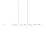 Modern Wavy LED Pendant Light Minimalist Nordic Dining Room Chandelier Adjustable Aluminum Hanging Fixture
