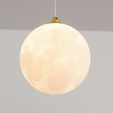 Modern Wavy Linear LED Kitchen Island Pendant Light with 3D Moon Shade 47 Inch