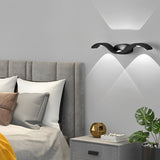 Modern Wavy Seagull LED Outdoor Wall Sconce Waterproof Up and Down Exterior Garden Light