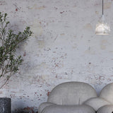 Modern White Alabaster Stone Pendant Light Natural Veining Ceiling Fixture