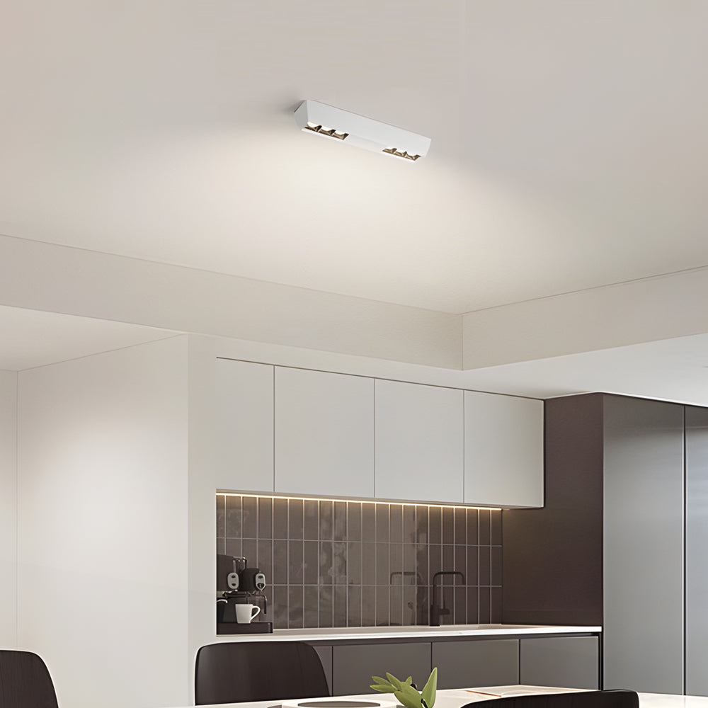 Modern White Aluminum Linear LED Ceiling Spotlight for Interior Flush Mount Lighting