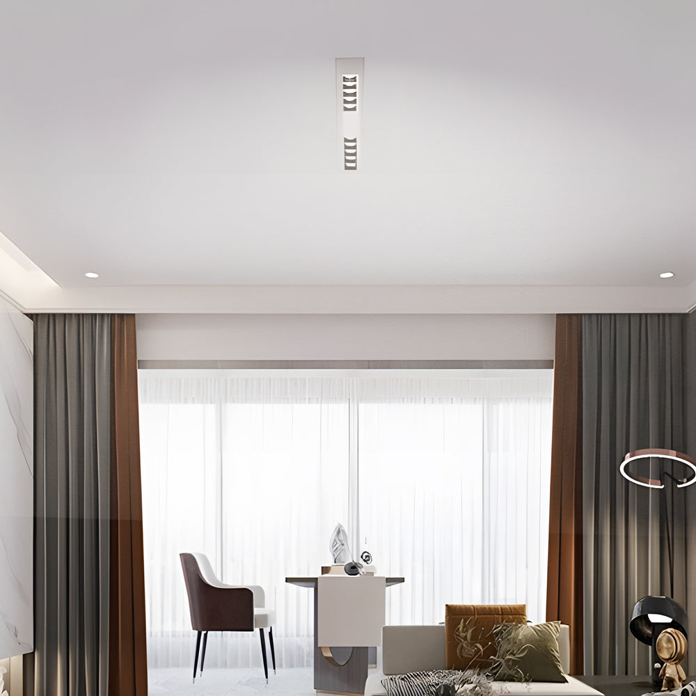 Modern White Aluminum Linear LED Ceiling Spotlight for Interior Flush Mount Lighting