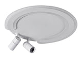 Modern White Arc Flush Mount Ceiling Light with Adjustable Spotlight for Study and Bedroom