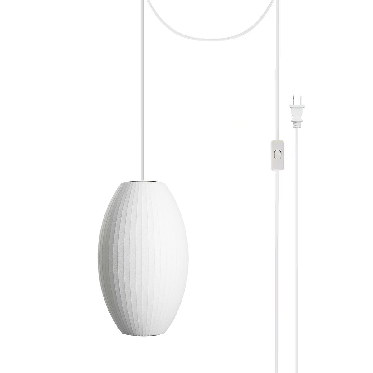 Modern White Bubble Swag Pendant Light Geometric Plug In Hanging Lamp for Indoor Decor