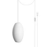 Modern White Bubble Swag Pendant Light Geometric Plug In Hanging Lamp for Indoor Decor