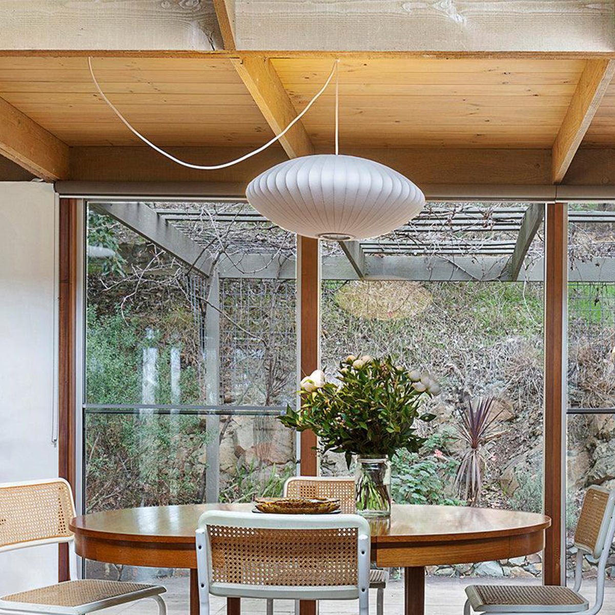 Modern White Bubble Swag Pendant Light Geometric Plug In Hanging Lamp for Indoor Decor