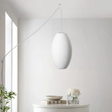 Modern White Bubble Swag Pendant Light Geometric Plug In Hanging Lamp for Indoor Decor
