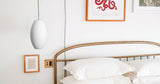 Modern White Bubble Swag Pendant Light Geometric Plug In Hanging Lamp for Indoor Decor