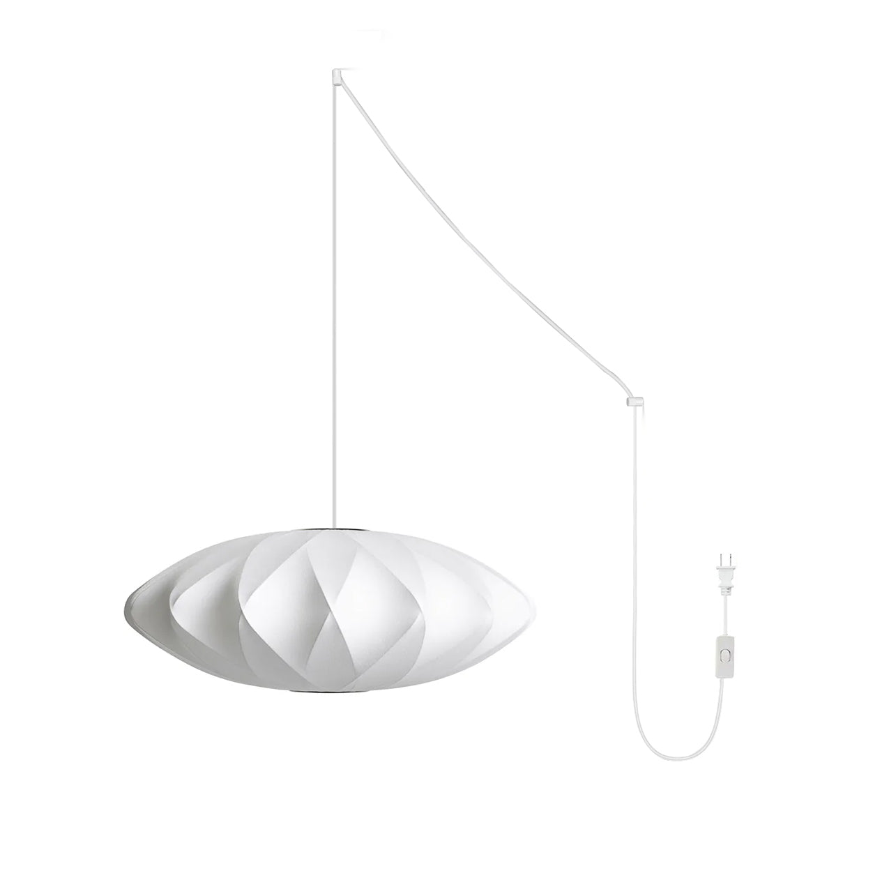 Modern White Bubble Swag Pendant Light Geometric Plug In Hanging Lamp for Indoor Decor