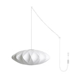 Modern White Bubble Swag Pendant Light Geometric Plug In Hanging Lamp for Indoor Decor