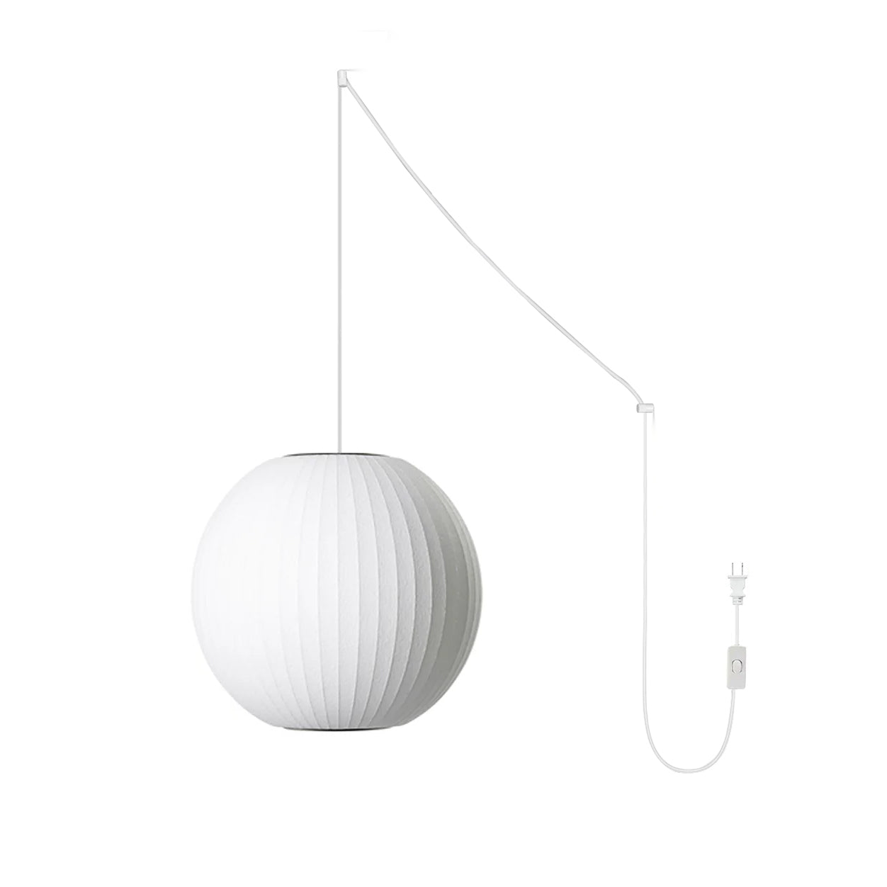 Modern White Bubble Swag Pendant Light Geometric Plug In Hanging Lamp for Indoor Decor