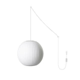 Modern White Bubble Swag Pendant Light Geometric Plug In Hanging Lamp for Indoor Decor