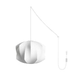 Modern White Bubble Swag Pendant Light Geometric Plug In Hanging Lamp for Indoor Decor