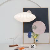 Modern White Bubble Swag Pendant Light Geometric Plug In Hanging Lamp for Indoor Decor