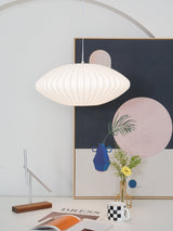 Modern White Bubble Swag Pendant Light Geometric Plug In Hanging Lamp for Indoor Decor