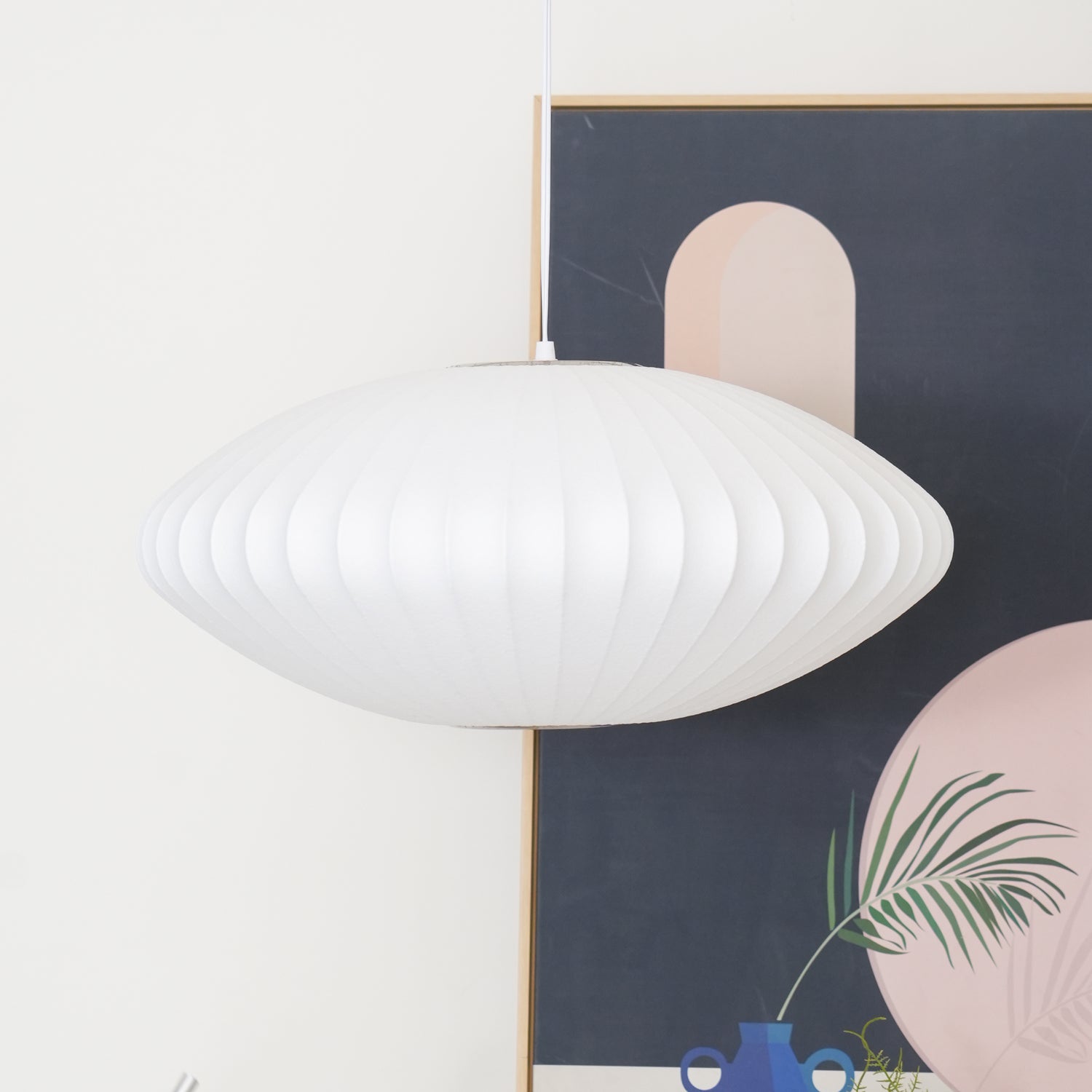Modern White Bubble Swag Pendant Light Geometric Plug In Hanging Lamp for Indoor Decor
