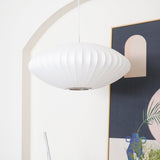 Modern White Bubble Swag Pendant Light Geometric Plug In Hanging Lamp for Indoor Decor