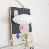 Modern White Bubble Swag Pendant Light Geometric Plug In Hanging Lamp for Indoor Decor