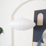 Modern White Bubble Swag Pendant Light Geometric Plug In Hanging Lamp for Indoor Decor