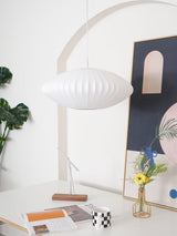 Modern White Bubble Swag Pendant Light Geometric Plug In Hanging Lamp for Indoor Decor
