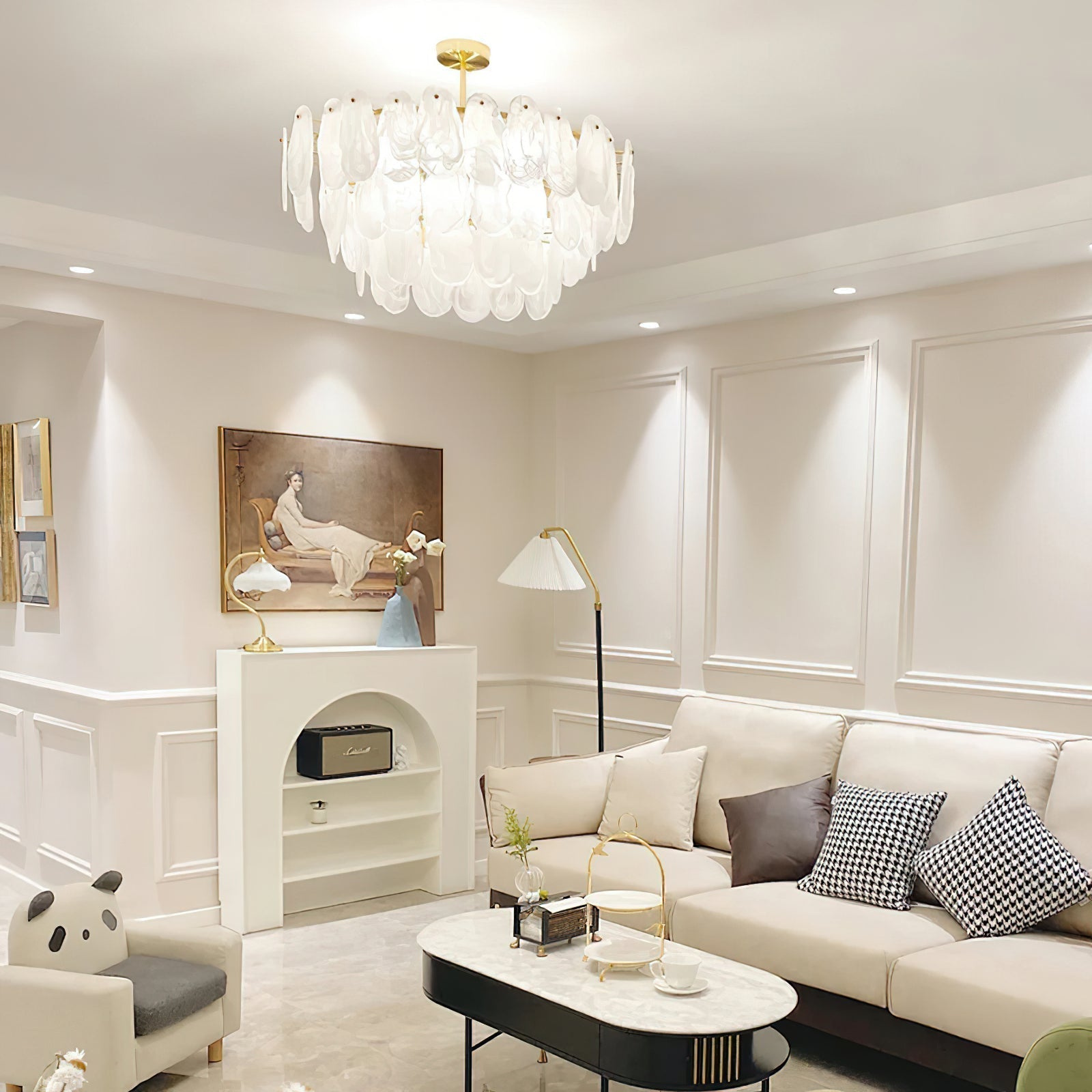 modern-white-cloud-glass-chandelier-with-gold-brass-frame-luxury-geometric-pendant-lighting