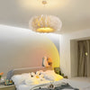 Modern White Feather Pendant Light Creative Minimalist Chandelier for Bedroom and Living Room