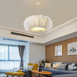 Modern White Feather Pendant Light Creative Minimalist Chandelier for Bedroom and Living Room
