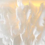 Modern White Feather Pendant Light Creative Minimalist Chandelier for Bedroom and Living Room