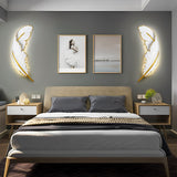Modern White Feather Resin LED Wall Sconce Dimmable Art Decor Lighting for Living Room